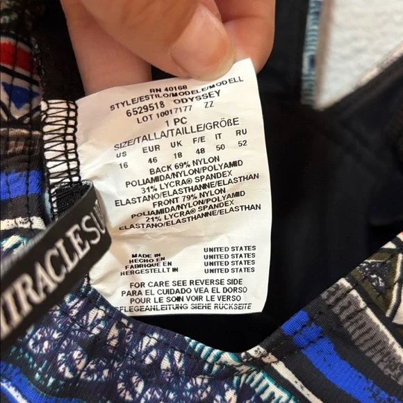 NWT Miraclesuit Multicolor Patterned One Piece - Picture 7 of 7